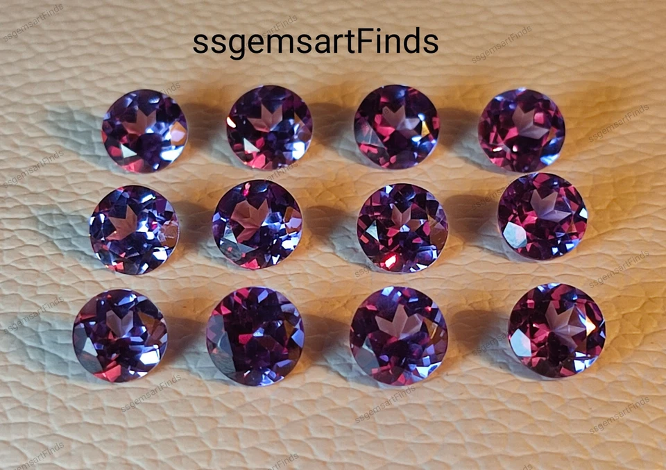 Alexandrite round shape Faceted Multi Color Changing loose Alexandrite stone - Image 2 of 4