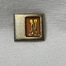 Vintage Lee NY Belt Buckle Scale Ensignia " N 2x2 Inch