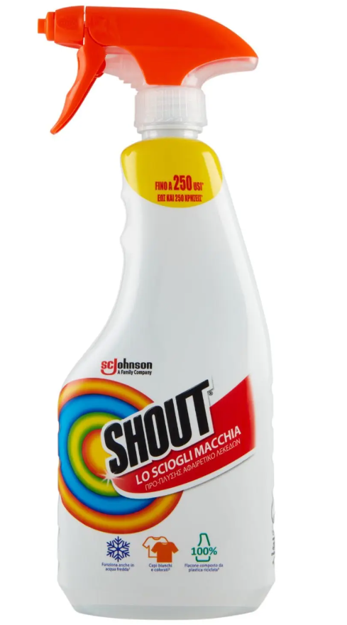 12 pz BIO SHOUT SCIOGLIMACCHIA detergente scioglie rimuove macchie SPRAY 500ml