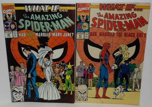 WHAT IF #21 Amazing Spiderman Had Married Black Cat & #20 Not Mary Jane LOT of 2