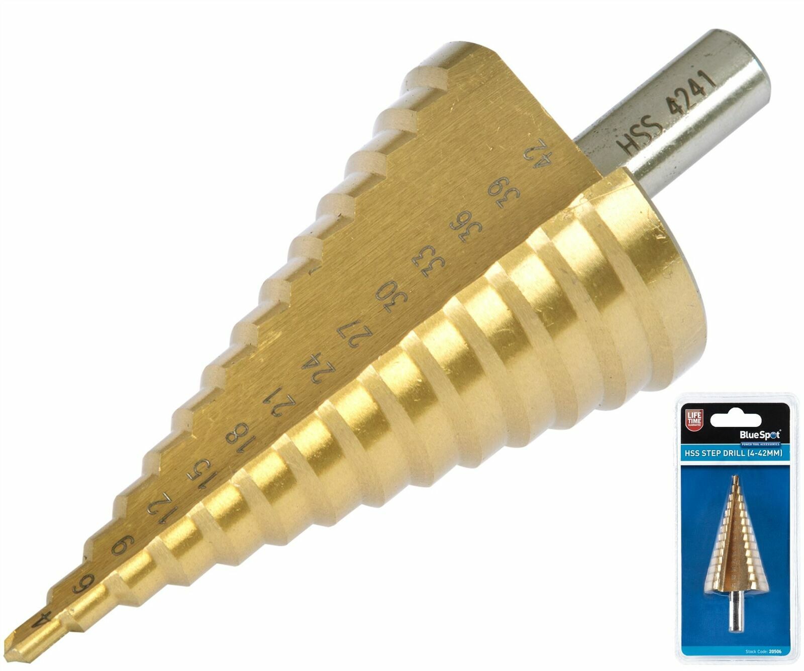 (20506) Step Drill HSS Steel Titanium Cone Bit Hole Metal Cutter Tool 4 - 42mm