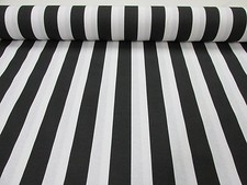 Black White Striped Fabric Sofia Stripes Curtain Upholstery Material 280cm wide