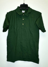 New Gildan Polo Shirt Men's Large Dark Green Ultra Cotton Golf Short Sleeve NWOT