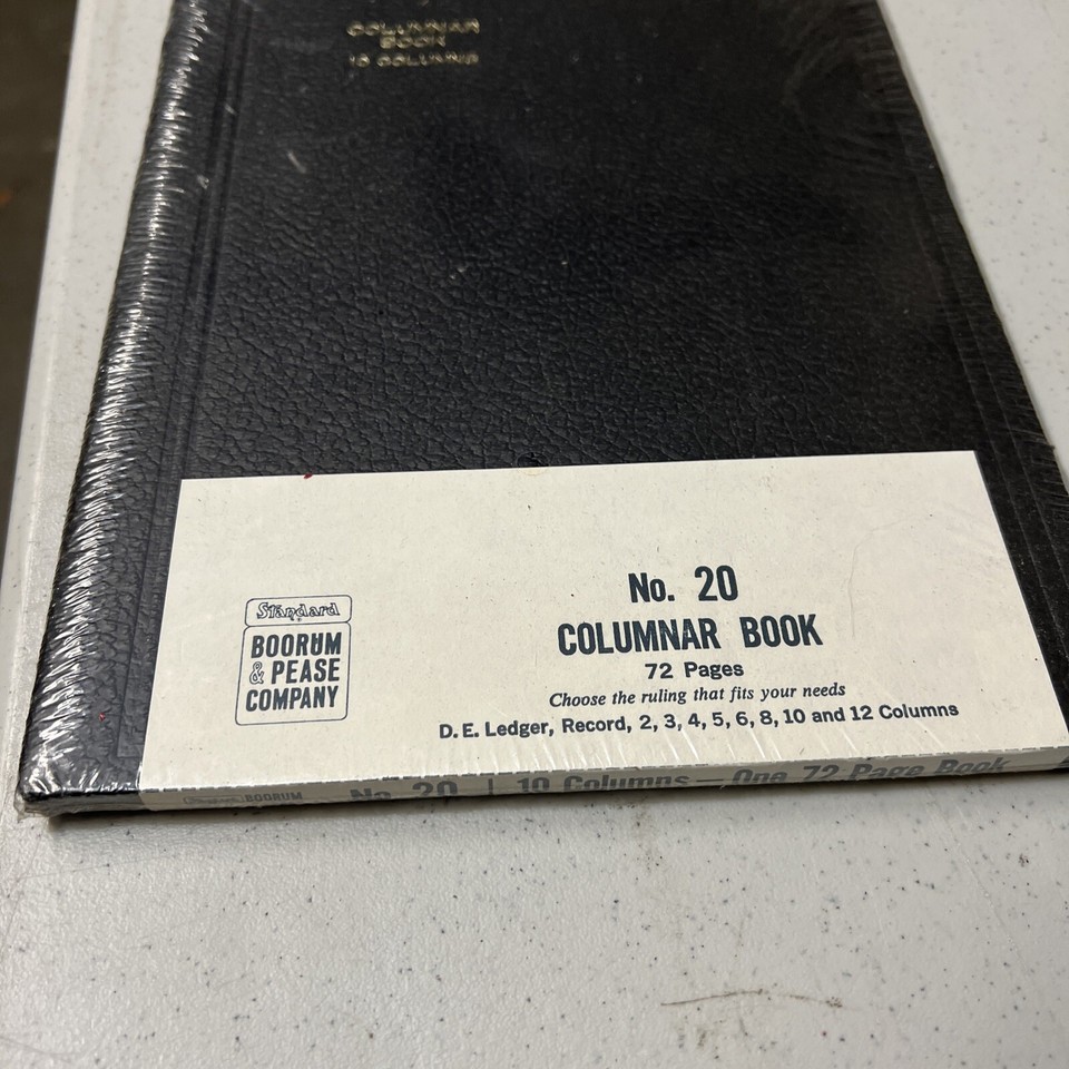 Vintage Boorum & Pease® Columnar Accounting Book, Record Rule, Black