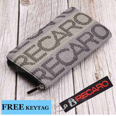 Recaro Automotive Racing Recaro Zipper Wallet JDM Fabric Wallet With a ...