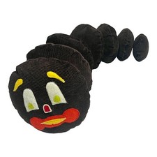 Vintage Clown Worm Stuffed Animal Plush Brown Moveable Parts, Snap Together