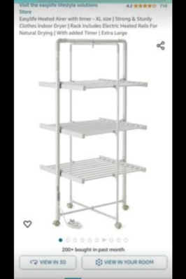Easylife XL Heated Drying Rack with Timer, Tier Airer, Warming