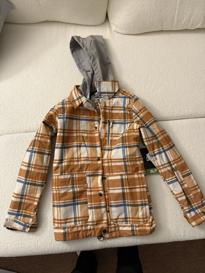 DC Bandwidth Snowboard Jacket, Women's XS, Plaid Pelican New - Image 2 of 4