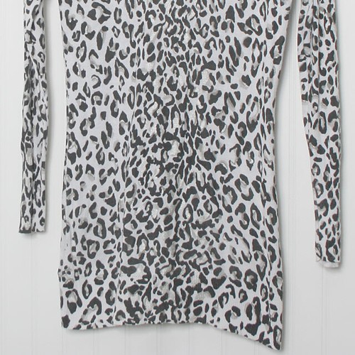 White House Black Market Leopard Metallic LongSleeve Rhinestone Cardigan M - Picture 9 of 10