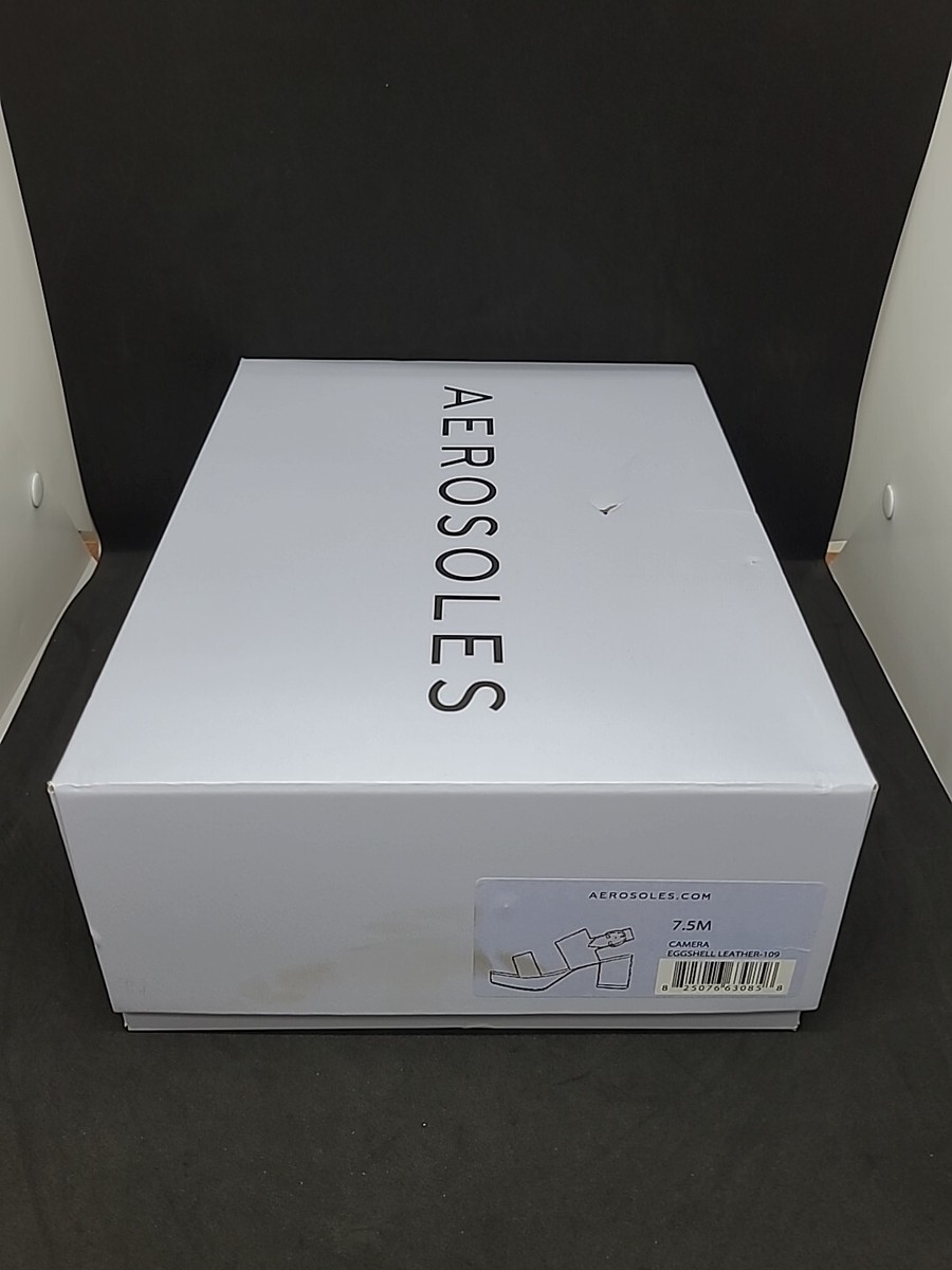 NEW Aerosoles Camera Platform Sandals Eggshell Leather Size