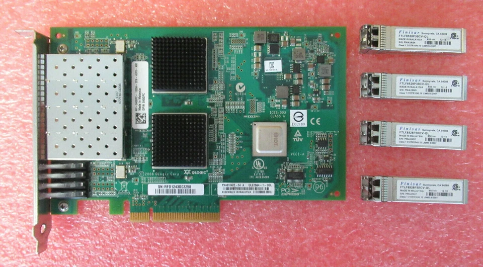 Dell QLogic QLE2564-T-DEL 4-Port 8GB Fibre Channel Host Adapter HBA Card 45GPC  - Image 2 of 4