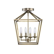 Home Decorators Collection Weyburn 16.5 in. 4-Light Brushed Brass Farmhouse