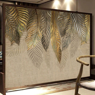 Mural Wallpaper for Walls 3D Modern Art Leaves TV Wall Painting Room Home Decor