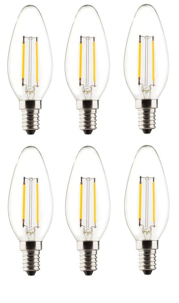 6X MüLler Licht Led Kerze Filament Warmweiß 2,5W = 25W E14 Eek:F (Spektrum A-G)-image