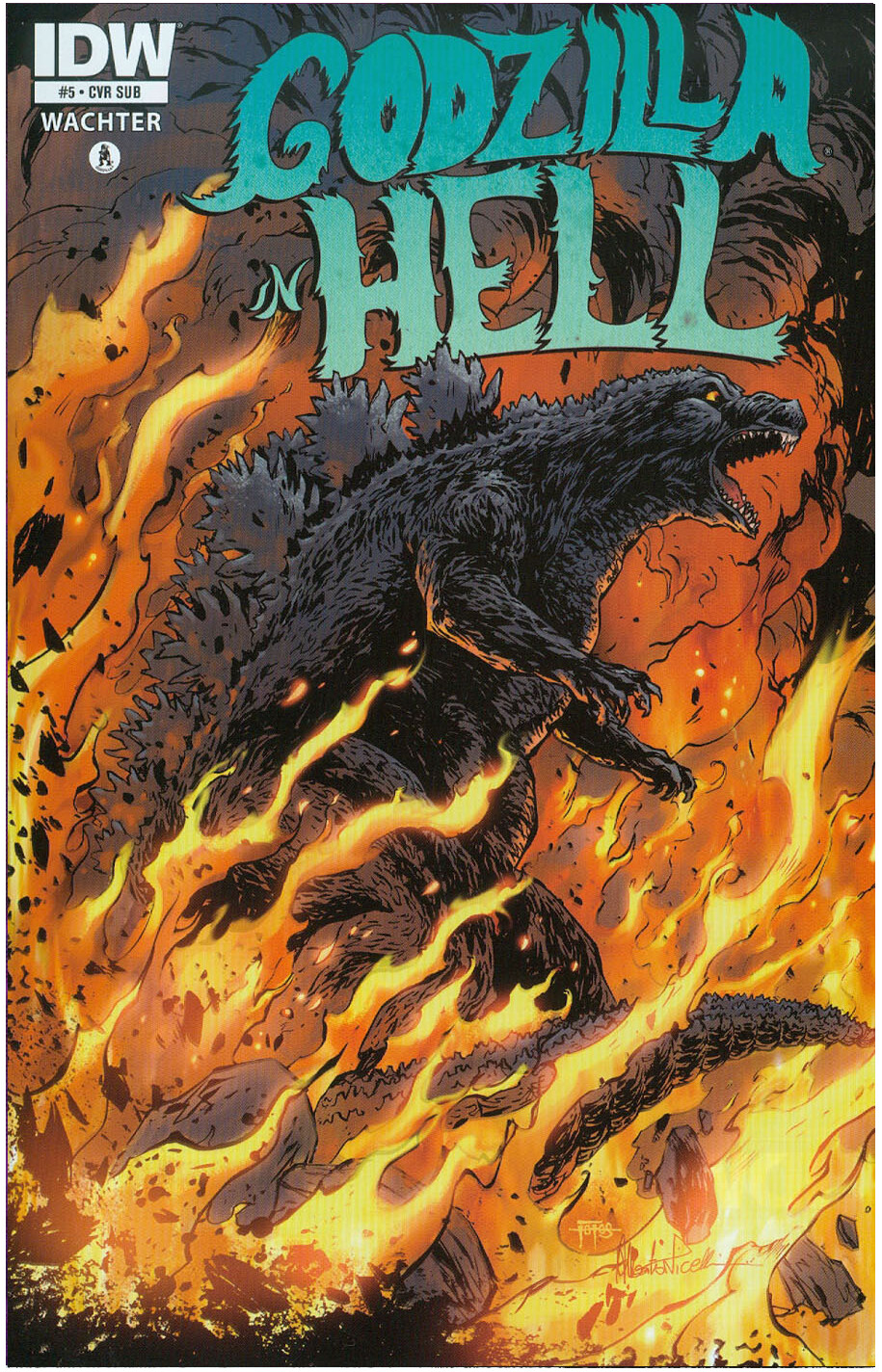 Godzilla in Hell #5 NM 2015 Subscription Variant Low Print Run by Alberto Ponticelli-image
