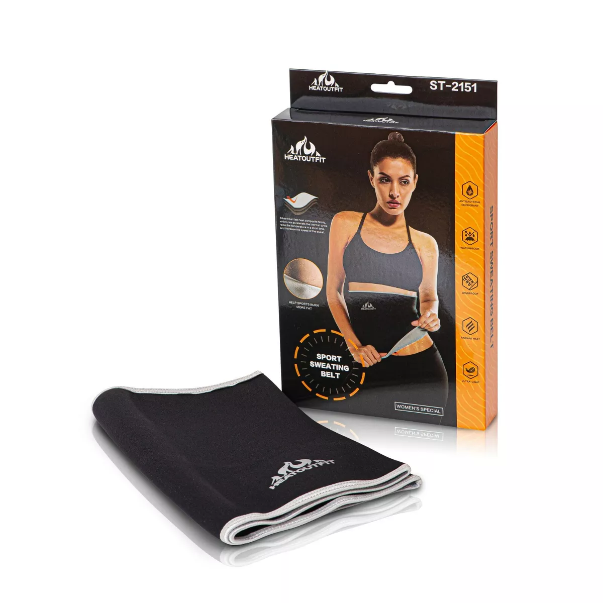 Sweat Band Wrap Waist Trimmer Belt Tummy Stomach Weight Loss Fat Burner  Slimming