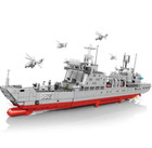 General Jims Ww2 Military Supply Ship Building Blocks Kit With Helicopter