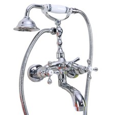 Chrome Silver Bathroom Claw foot Tub Faucet / Filler With Hand Shower fna197