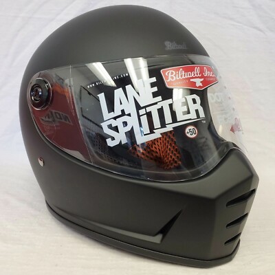Biltwell Lane Splitter Motorcycle Helmet Flat Black Medium