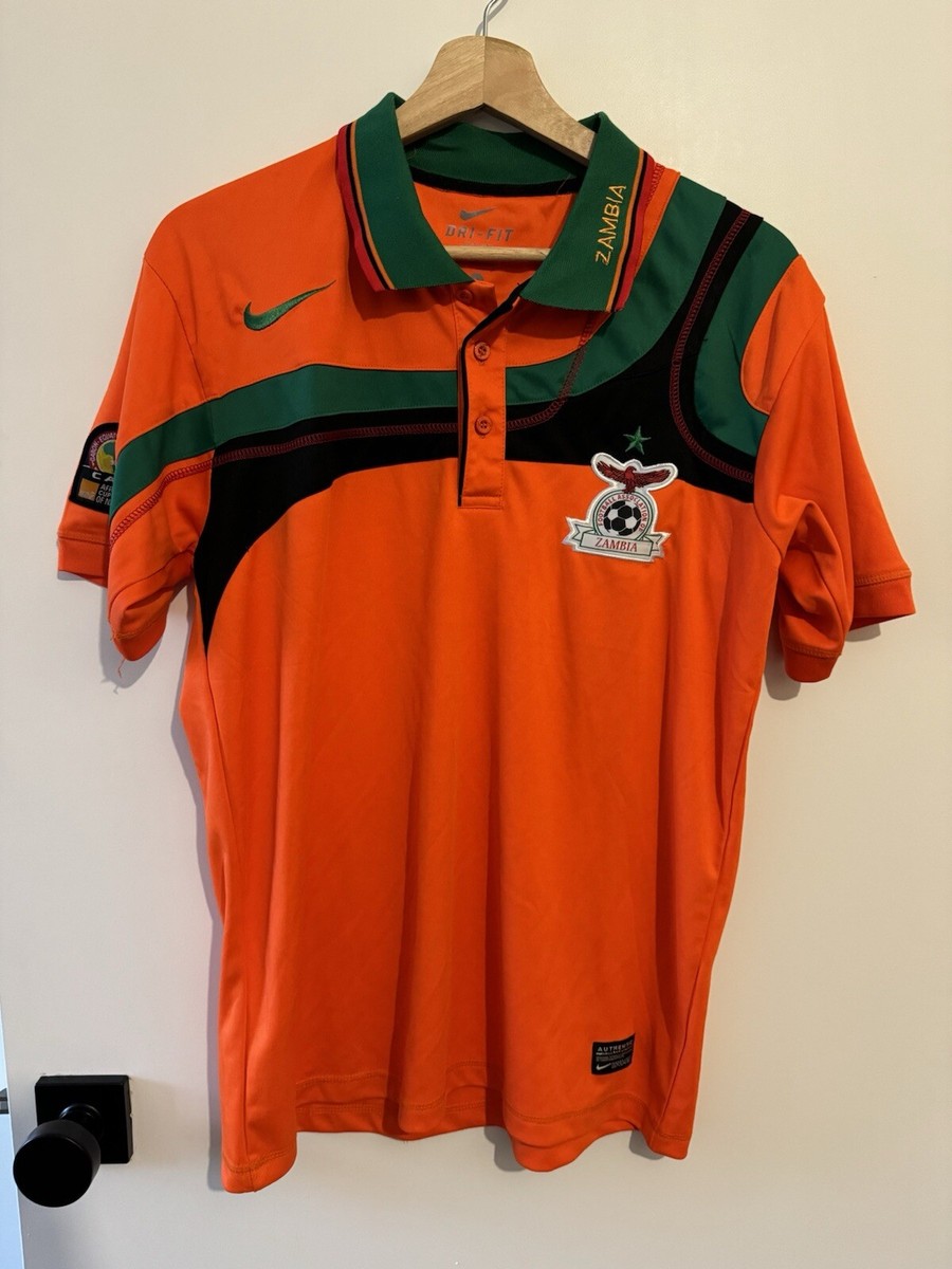 MENS Large Orange Football Association of Zambia Soccer Nike