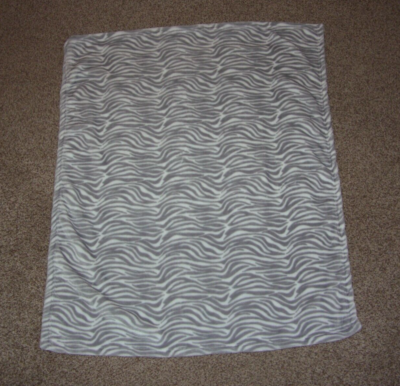 HB Hudson Baby BLANKET LOVEY Gray ZEBRA Print Security Blanket