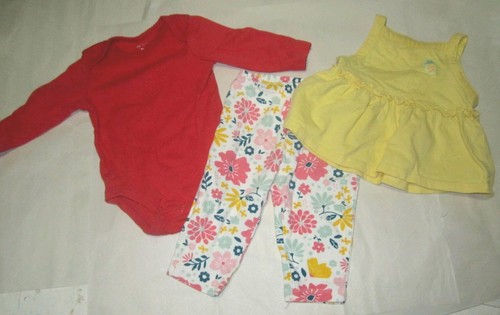 BABY GIRL CUTE 3-PIECE OUTFIT SET • Size 3 Months • Child of Mine, Carter's