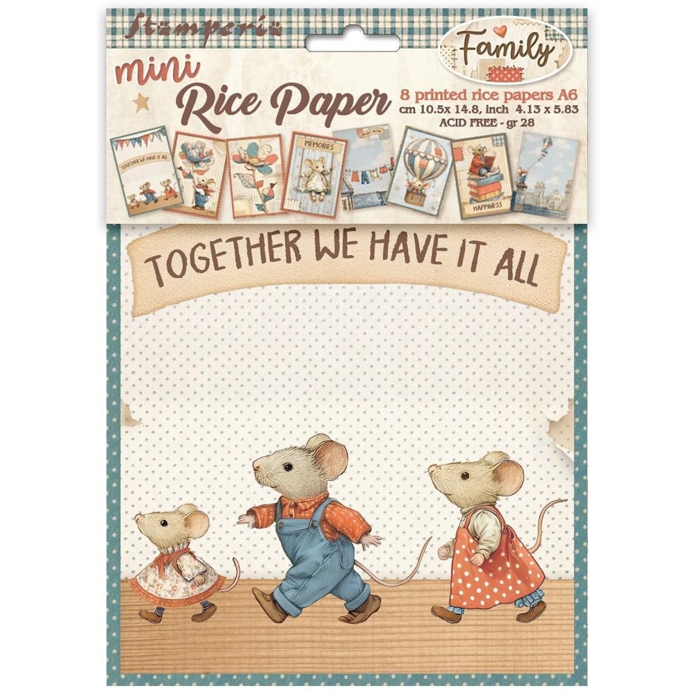 Family - A6 Mini Rice Paper Selection (DFSA6X03) by Stamperia