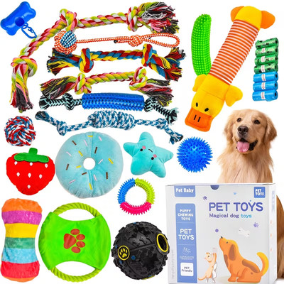 Dog Chew Toys 20 Pack Teething Chew, Rope Toys for Boredom For Puppy, Small Dogs