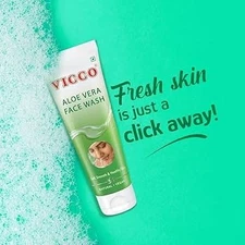 Vicco Aloe Vera Face Wash Gentle Hydration, Natural Glow pack of 2