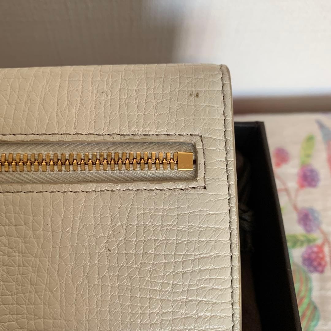 Bottega Veneta Palmetto Tri-Fold Wallet Off-White Leather Excellent Condition J thumbnail 6