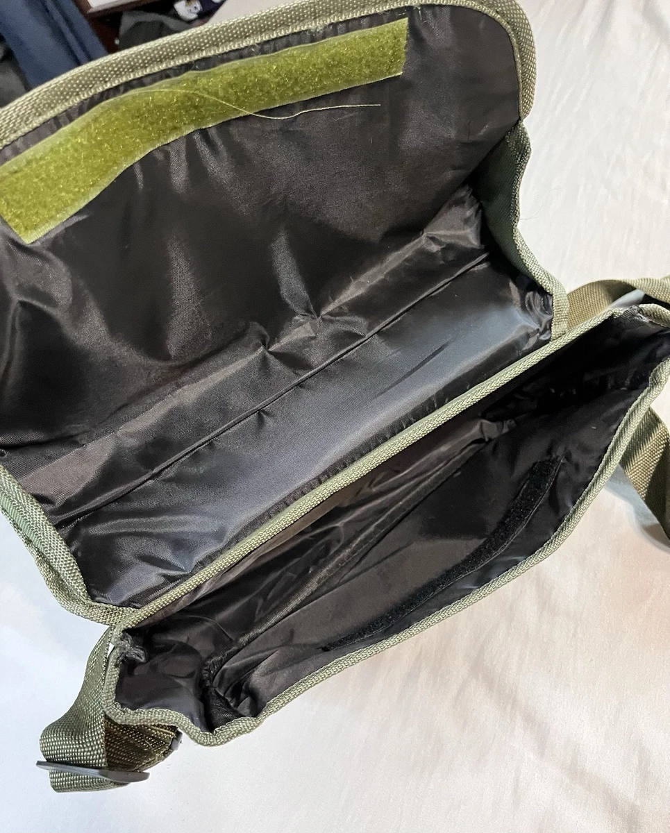 Eton Green Messenger Bag Medium Hook & Loop Closure Adjustable Strap Pockets