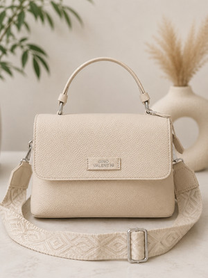   Gino Valentini Damen Handtasche Beige Creme Elegant Crossbody Umhängetasche Ne