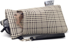 Double Glasses Case Soft Eyeglass Case For Women Men Squeeze Top Sunglasses Case