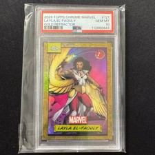 🏍️WS 2024 TOPPS CHROME MARVEL GOLD REFRACTOR /50 LAYLA EL-FAOULY PSA10
