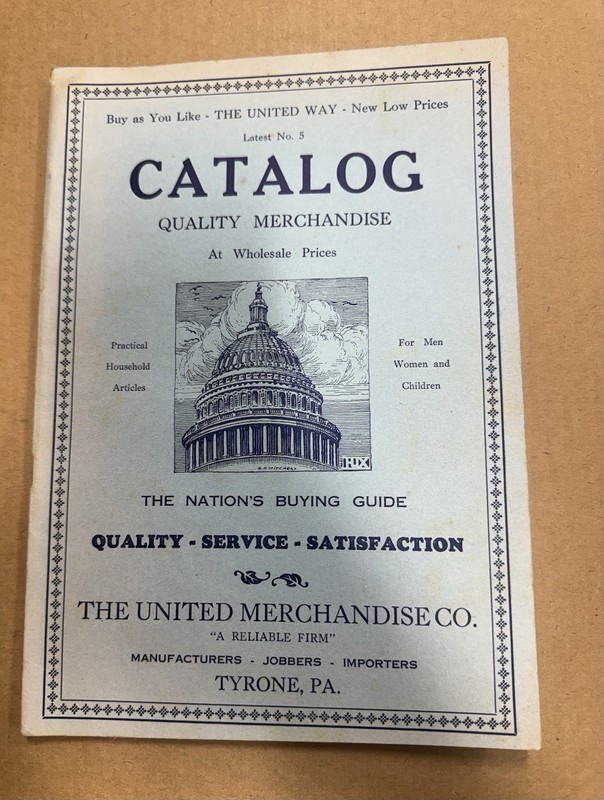 United Merchandise Co No 5 Catalog Tyrone PA Mail Order Wholesale Merchandise