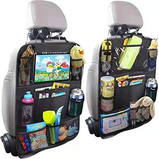 2 Pack Car Backseat Organizer,Kick Mats Back Seat Protector with Touch Screen Ta