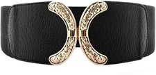 Wide Belt for Womens Ladies Elastic Stretch Interlock Buckle Thick Waist Band...