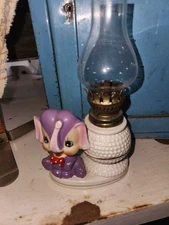 Tilso Anthropomorphic Lipper Mann MCM Ceramic Purple Elephant Hurricane lamp
