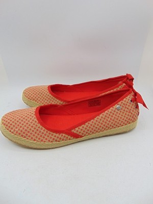 UGG Australia INDAH Beige & Red Polka Dot Espradille Flats 10 NEW (S2)