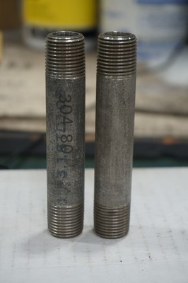 Merit Brass 64335 1/2X4-1/2, Welded Nipple SCH80 304SS TBE, 2pcs, Free Shipping