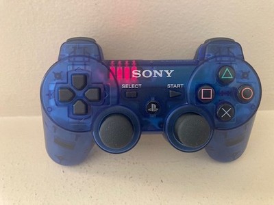 OEM PS3 CONTROLLER DUALSHOCK 3 CLEAR CRYSTAL  BLUE TESTED