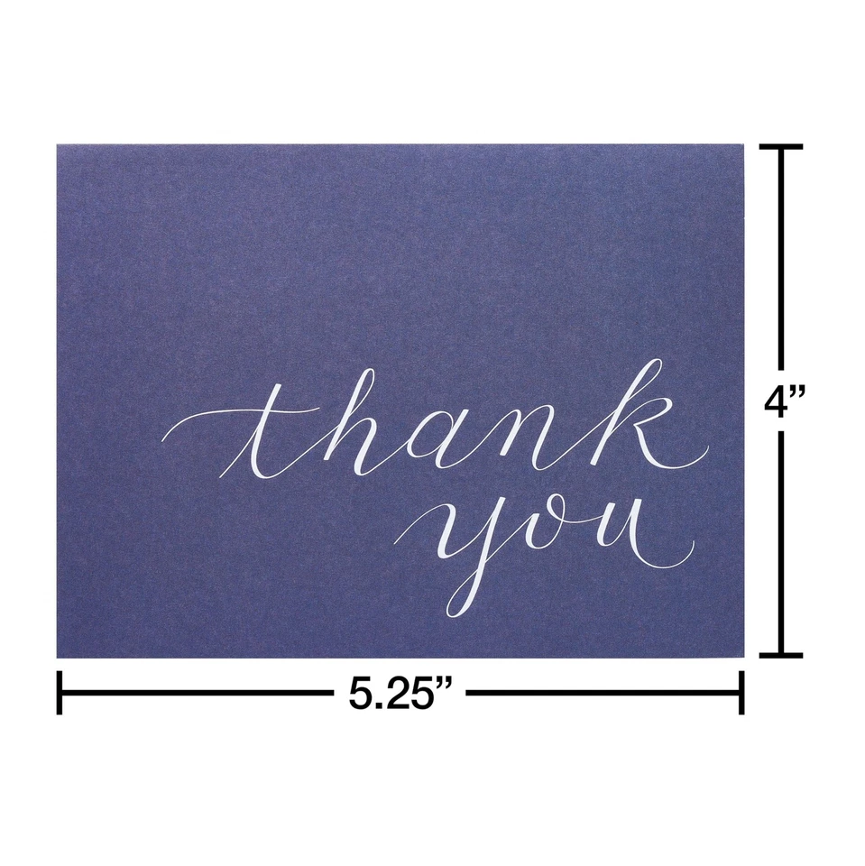 Tarjetas de agradecimiento American Greetings, azul marino con sobre marrón estilo Kraft... Foto 4 de 4