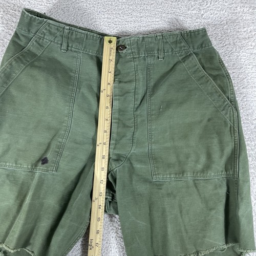 Vintage 60's OG-107 Cut Off Shorts Mens 34-36 Green Button Fly Sateen Vietnam - Picture 6 of 20