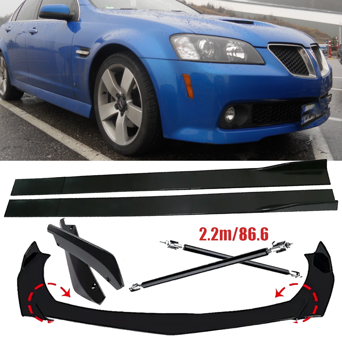 Front Bumper Lip Spoiler Splitter Car Body Rear For Pontiac G4 G5 G6 G8