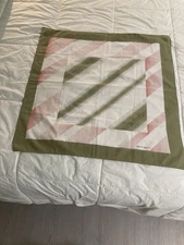 Vintage Olga Greco 30”x30” Scarf. Green, Red, & White Geometric Stripe Pattern