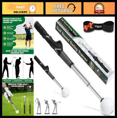 Retractable Golf Swing Trainer - Grip Correction Click Stick with Arm Band for R