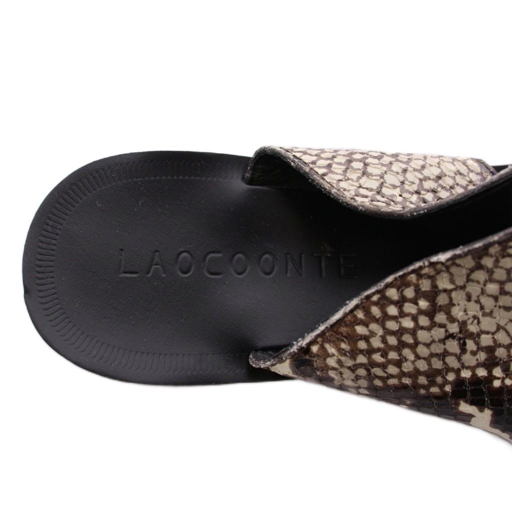 Laocoonte Python Pattern Flat Thong Sandals 38 Wh… - image 6