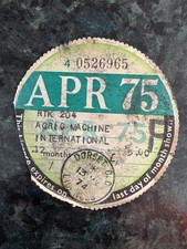 Vintage Tax Disc 1975