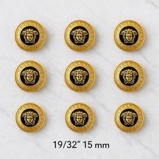 Versace Medusa Gold Black Metal Buttons   Set...