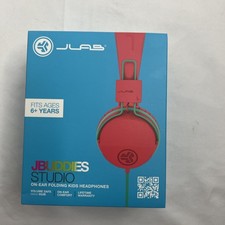 JLab JBuddies Studio On-Ear Headband Kids Headphones Red Volume Limitation Mic